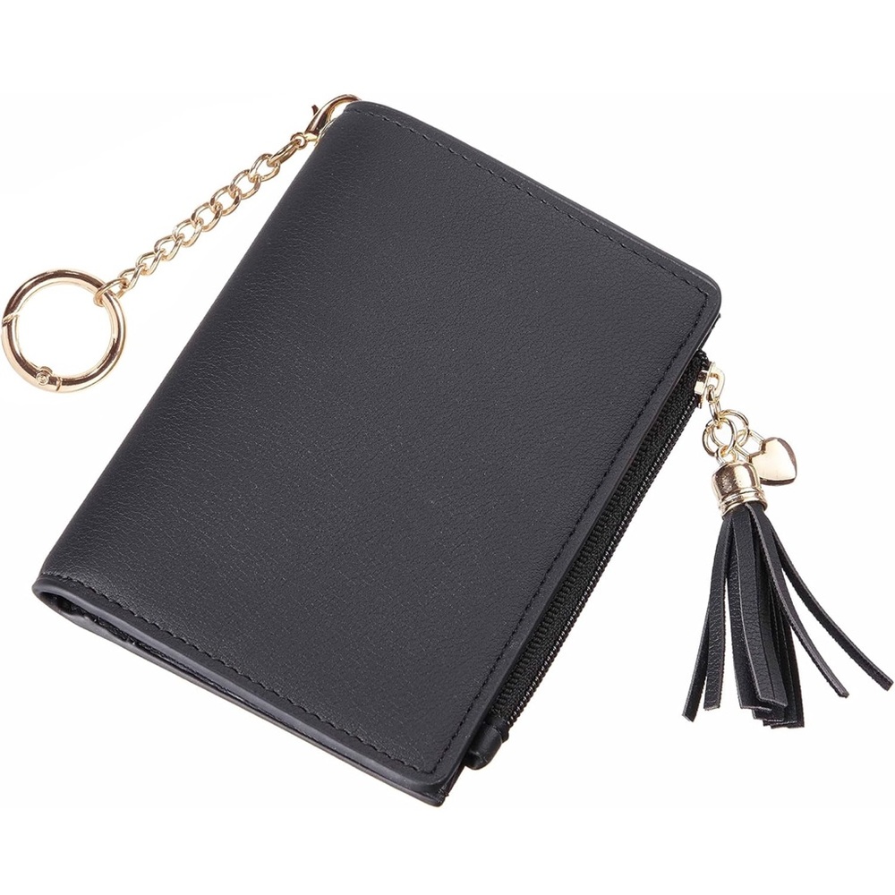 Black Wallet with Gold Chain and Tassel